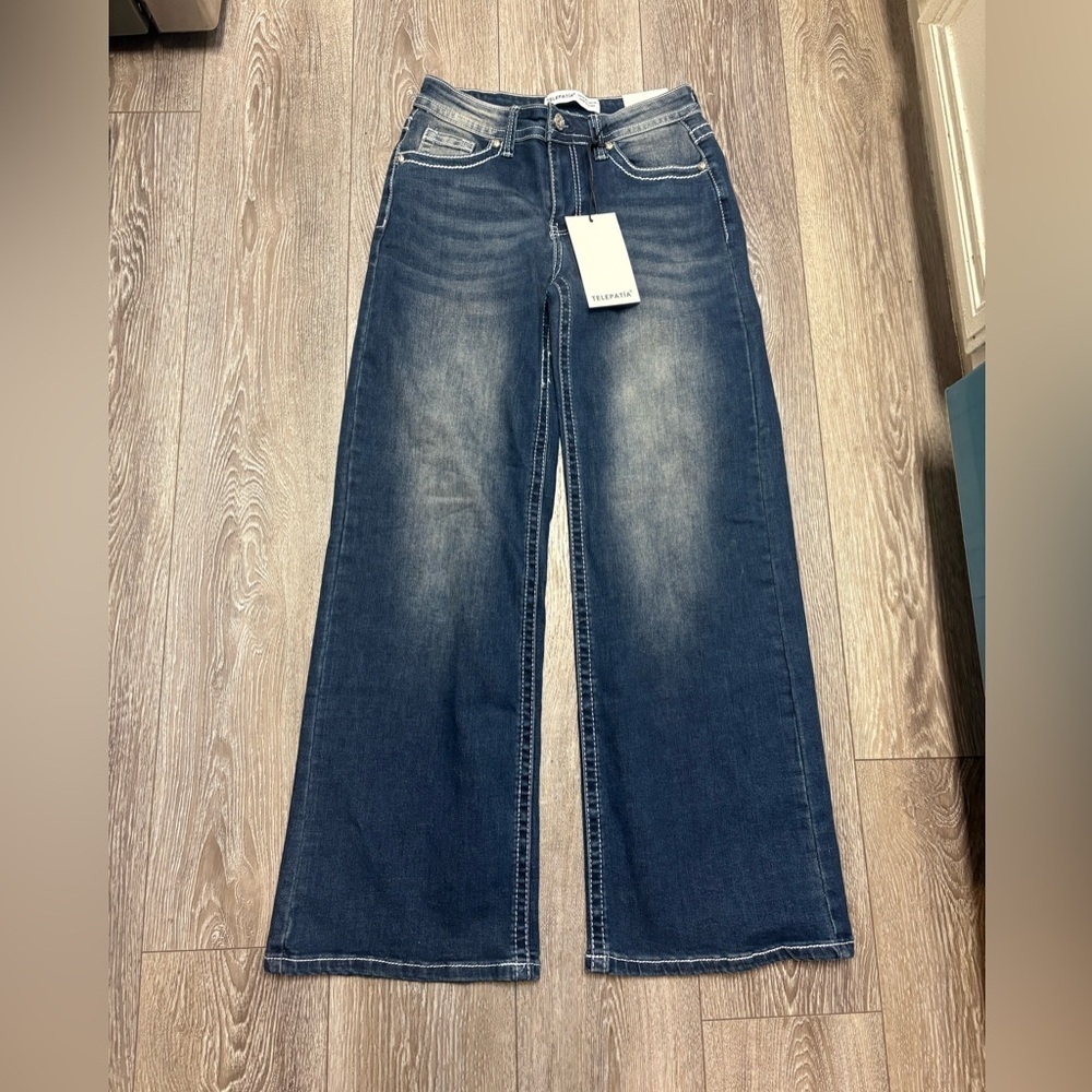 Telepatía Dark Blue wide-leg Jeans
